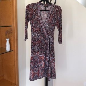 bcbg stretchy wrap dress
